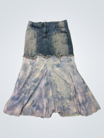 LoxxcavVin Distressed Denim Mini Skirt