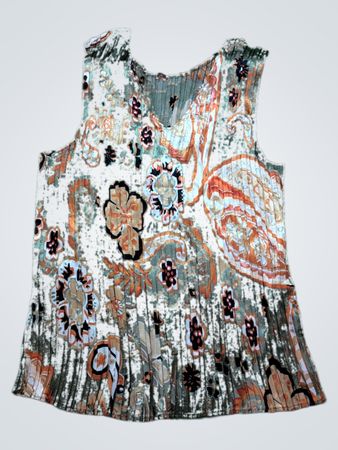 Green Paisley Sleeveless Top