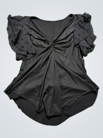 Black Ruffled Bodysuit