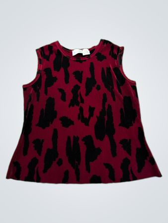 Christie & Jill Red and Black Sleeveless Top