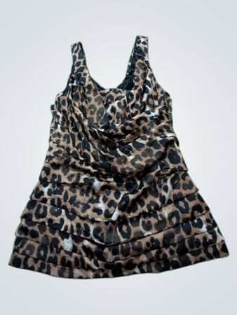 Express Leopard Print Ruffled Cami Top