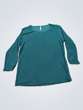 Passed Sports Teal Sequined Long-Sleeve Top
