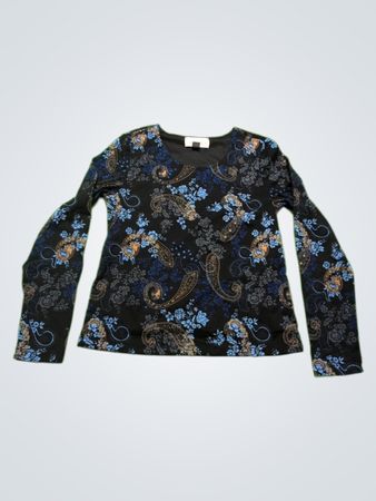 Long-Sleeve Paisley Blouse