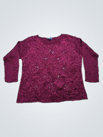 Women's Maroon Lace Blouse