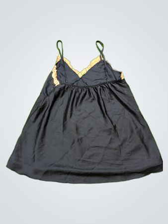 Black Nightgown with Lace Trim