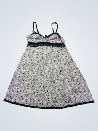 Gray and White Patterned Slip Dress