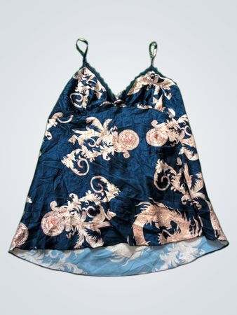 Blue and Gold Floral Pattern Cami