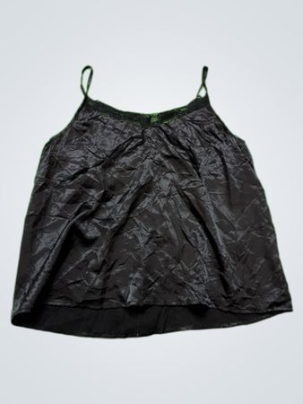 Adore Me Black Satin Lace Camisole Top