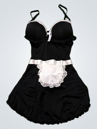 Black Lingerie Dress with White Ribbon