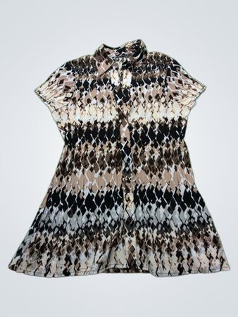Unbranded Geometric Print Short Sleeve Blouse