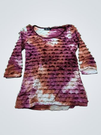 Only Nine Ruffled Tie-Dye Blouse