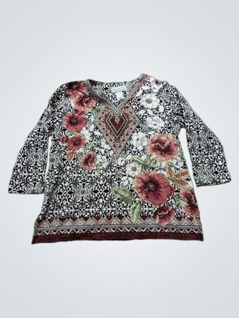 Alfred Dunner Floral Long Sleeve Top