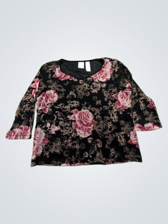 Emma James Liz Claiborne Floral V-Neck Blouse