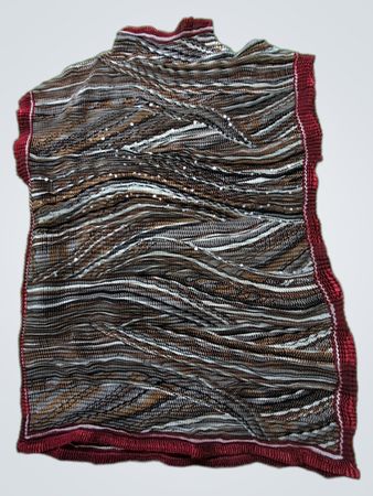 Brown and Red Sleeveless Top