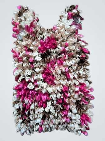 Fabric Flower Embellished Top