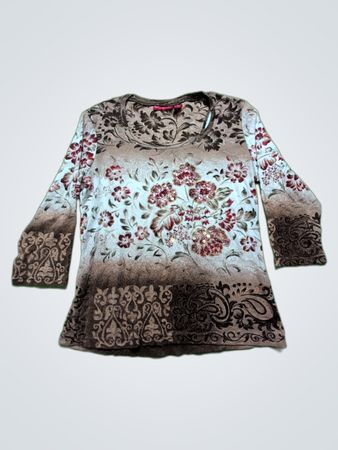 Gloria Vanderbilt Floral Long Sleeve Top
