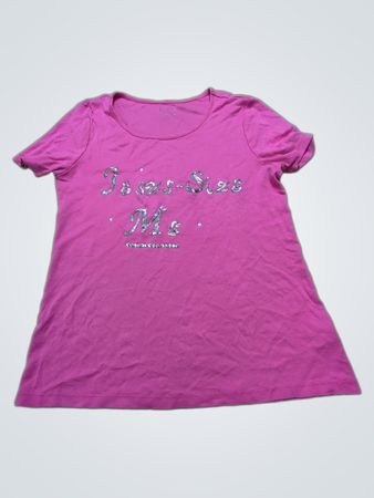 Pink T-Shirt with Glittery Text