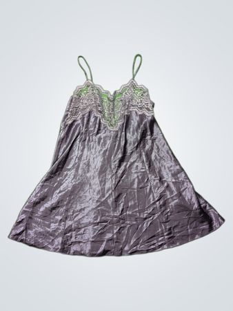 Gray Lace Trim Silk Camisole