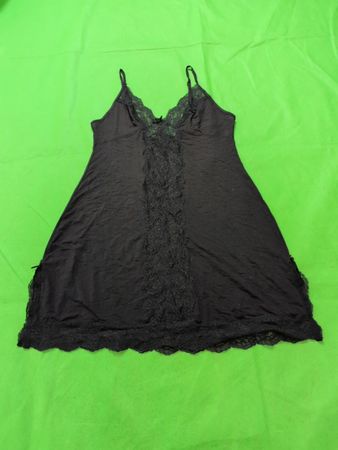 Victoria's Secret Black Lace Trim Slip Dress