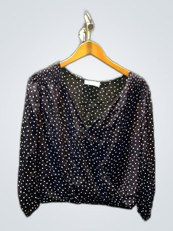 Hollister Black Polka Dot Long Sleeve Blouse