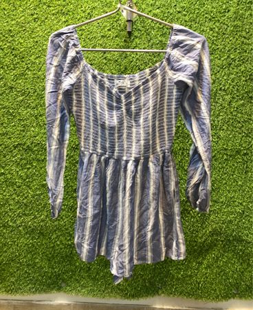 Hollister Striped Off-Shoulder Romper