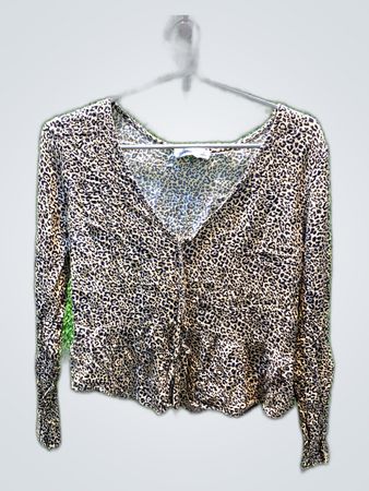 Hollister Leopard Print Wrap Cardigan