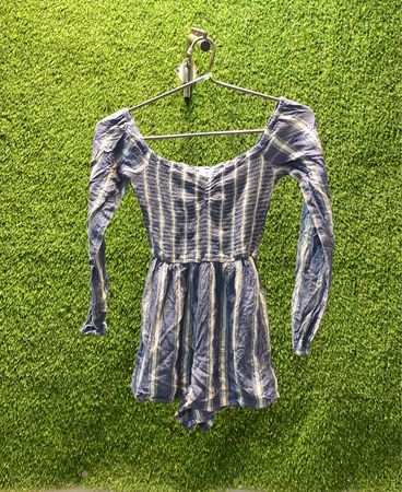 Hollister Striped Off-Shoulder Romper