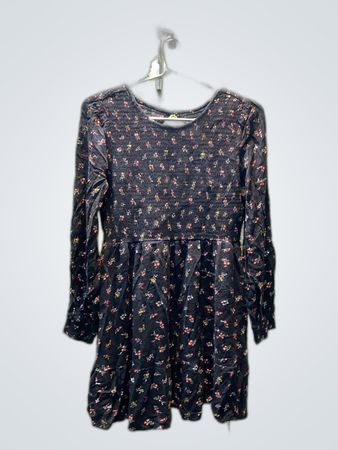 American Eagle Black Floral Smocked Mini Dress