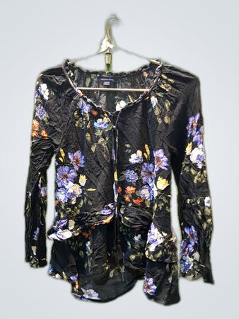 American Eagle Floral Long-Sleeve Blouse