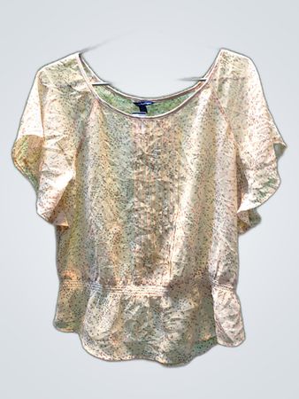 American Eagle Outfitters Beige Star-Print Blouse