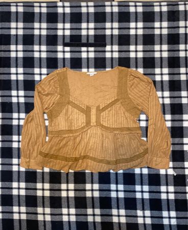 American Eagle Ruffled Long Sleeve Blouse