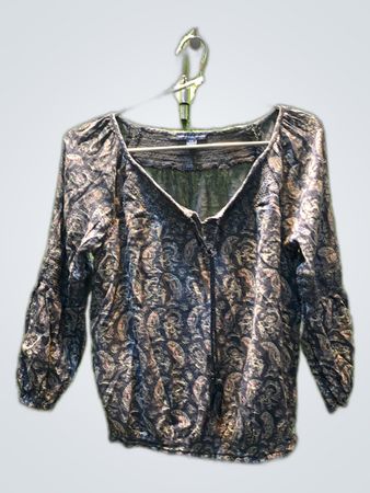 American Eagle Paisley Long Sleeve Blouse