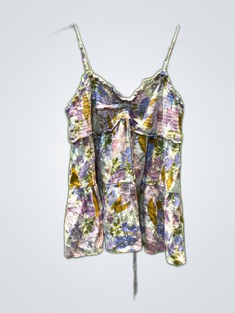 American Eagle Floral Ruffle Cami Top