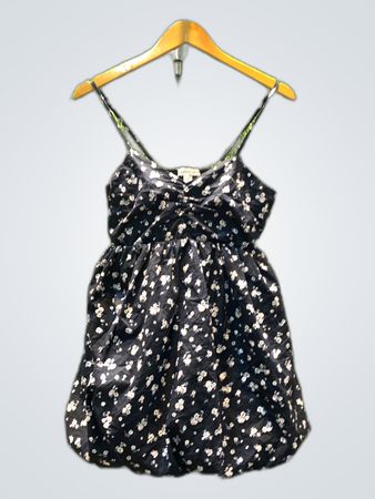 Aeropostale Black Floral Smocked Mini Dress