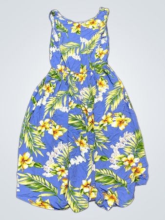 Zwei Palmen Made In Hawaii Blaues Blumenkleid