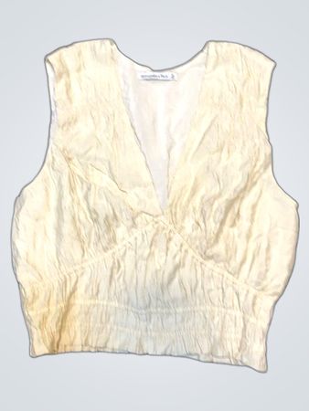 Unbranded Cream Ruched Top
