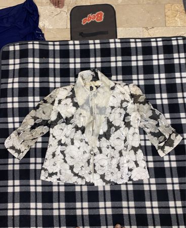 Alex Evenings Floral Sheer Jacket