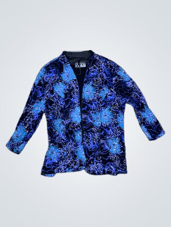 Alex Evenings Blaue Blumenjacke