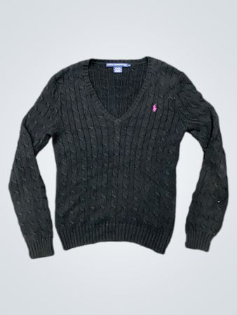 Ralph Lauren Sport Cable Knit V-Neck Sweater