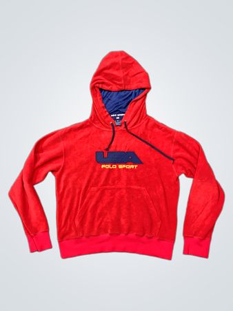 Polo Sport Ralph Lauren Red Velour Hoodie