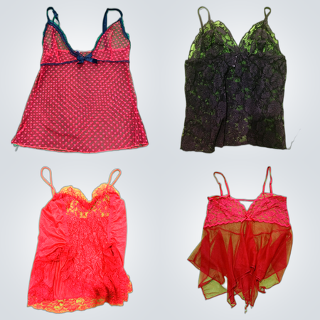 Y2K Spitze Trim Spaghetti-Top