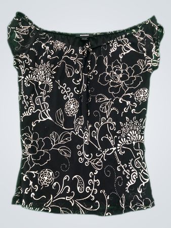 Express Bedruckte Off-Shoulder-Bluse