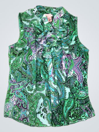 New York & Company Printed Sleeveless Blouse