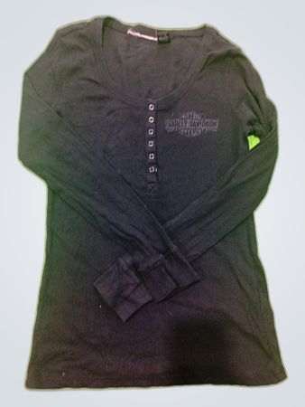 Harley-Davidson Black Long Sleeve Cotton T-Shirt