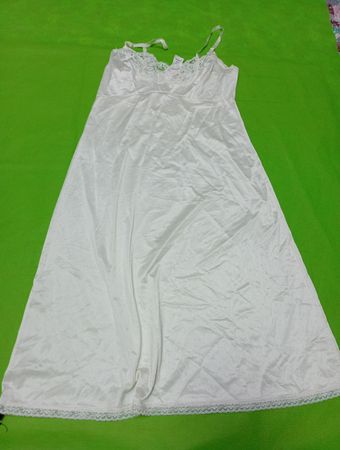 White Lace Trim Slip Dress