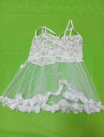 White Lace Trim Chemise
