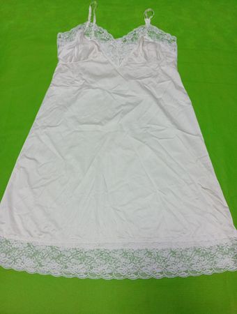 White Lace Trim Slip Dress