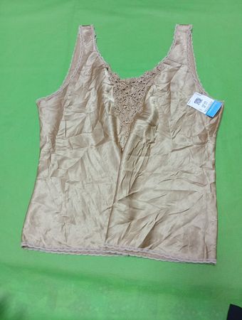 Beige Satin Tank Top