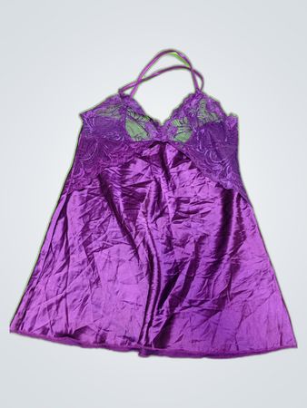 Purple Lace-Trimmed Chemise