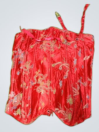 Embroidered Red Silk Top